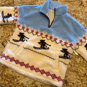 ALTAR D STATE  Blue and Cream Ski Pattern Fleece Jacket